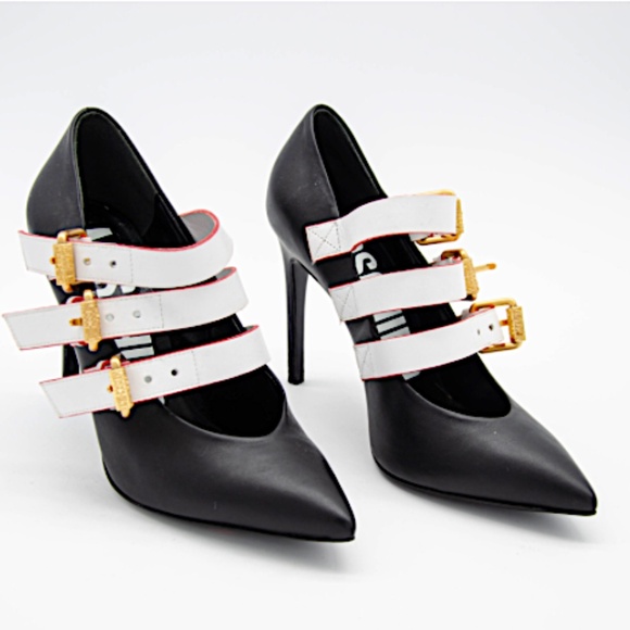 Moschino 'Triple Buckle Strap' 100mm Pumps - Picture 1 of 9